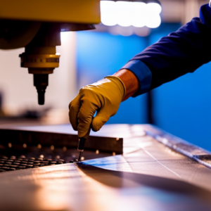 An image showcasing a professional upholsterer using advanced welding methods to join intricate metal components on a custom-designed upholstered furniture piece, highlighting precision and expertise in the process