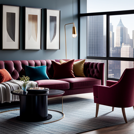 an image of a living room with a variety of upholstered furniture, showcasing a mix of textures and patterns