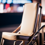 An image of a sleek, modern upholstered chair with intricate welding details