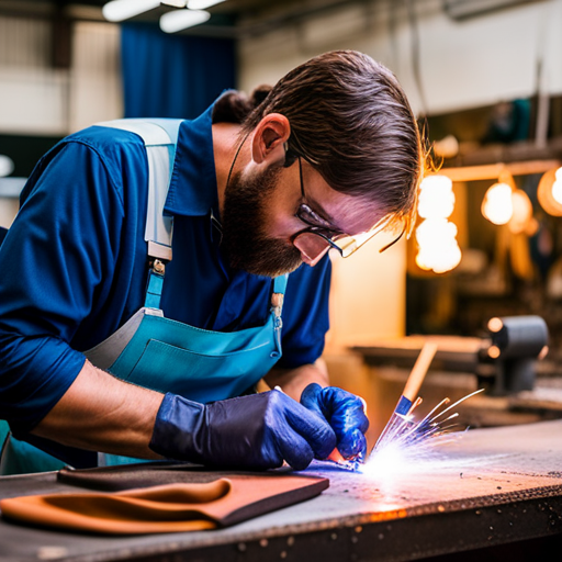 an image of a well-lit workshop with a variety of upholstery welding projects on display