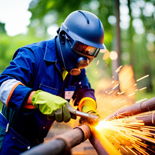 An image of a welder working with natural, sustainable materials like bamboo, cork, or hemp for upholstery