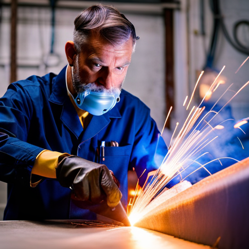 An image of a upholsterer using a welding machine to join two pieces of fabric together, showing the precision and skill involved in upholstery welding