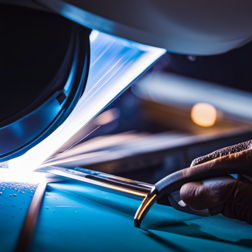 An image of a close-up shot of a heavy-duty fabric being welded together with precision