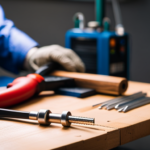 An image of a clean, well-maintained upholstery welding tool set on a workbench