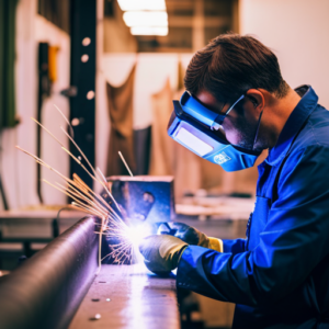 An image of a skilled upholsterer seamlessly welding together two pieces of fabric, with precise and delicate hand movements, showcasing the artistry of upholstery welding