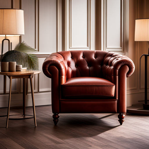 An image of a cozy, plush armchair with soft, inviting cushions and warm, earthy tones