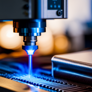 An image showing a close-up of a high-frequency ultrasonic welding machine in action, fusing together layers of fabric and foam to demonstrate the process of upholstery welding