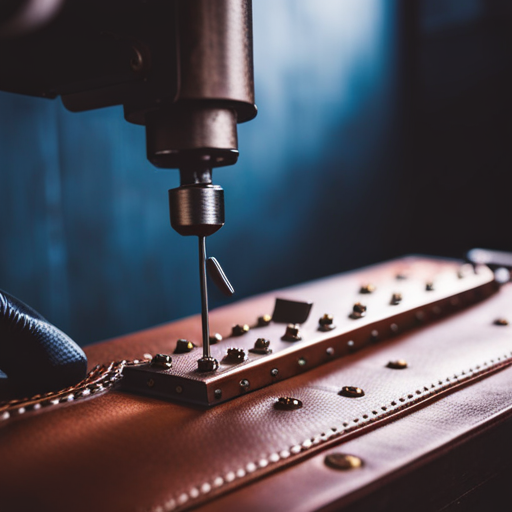 An image depicting the contrast between traditional upholstery welding materials, such as hand-stitched leather and brass rivets, and modern materials, such as industrial fabric and metal fasteners